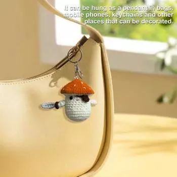 Пиратская кукла-гриб, вязаная кукла-гриб, кулон, портативное вязаное подвесное украшение для сумки, брелок для автомобиля unbuttoned красный