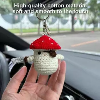 Пиратская кукла-гриб, вязаная кукла, подвесное украшение, портативный вязаный гриб для сумок, брелок unbuttoned красный