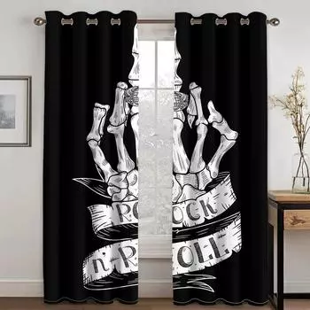 Пиратская пара, сексуальный скелет, красота, панк, черный оттенок, спальня, кухня, оконные шторы, комплект для гостиной, 2 шт., бесплатная доставка 100W130H(CM)40x51in&Rod Pocket