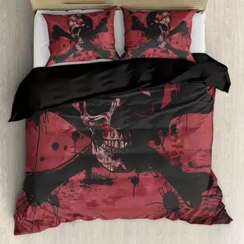 Пиратский Череп Комплект Лоскутного Одеяла Постельное Белье Трехпредметный Парусный Мальчик 3D Цифровая Печать Комплект Постельного Белья EU single 135*200