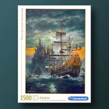 Пиратский корабль под проливным дождем, 1500 элементов, пазл Clementoni, популярная корейская настольная игра