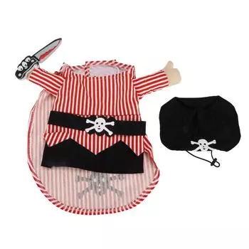 Пиратский костюм для питомца, праздничный забавный наряд для вечеринки, косплей, наряд для питомца, подходит для собак и кошекXL S(for 2-4kg)