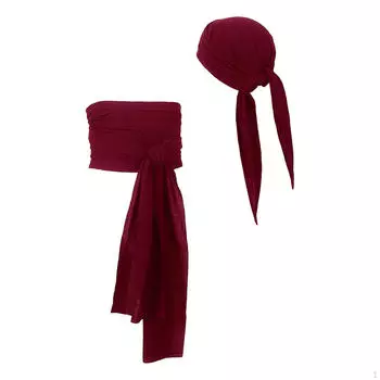 Пиратский платок на голову, аксессуары, повязка на голову, пояс для фотореквизита темно-красного