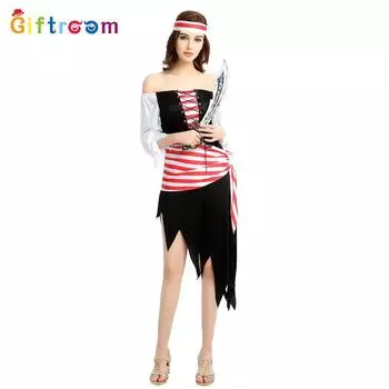 Пиратский взрослый очаровательный костюм, идеально подходящий для Хэллоуинских вечеринок и тематических мероприятий