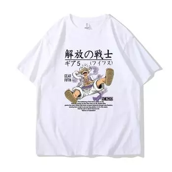 Пираты Соломенной Шляпы Nika Gear 5 Monkey D Luffy Wanted Плакат Манга Мужская Футболка Унисекс Мужские Футболки Harajuku Рубашки S