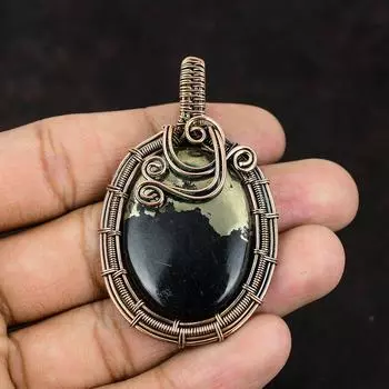 Пирит драгоценный камень кулон медная проволока обернутый кулон медная проволока ювелирные изделия уникальный подарок ювелирные изделия для него кулон ручной работы пирит ювелирные изделия для подарка