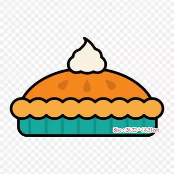 Пирог Тыква Термоперенос Печать Виниловые Заплатки Наклейки для Одежды Аппликации Сделай Сам Моющиеся Заплатки