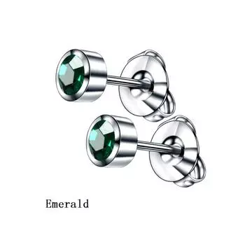 Пирсинг для козелка уха 2 шт./1 пара серьги-гвоздики из нержавеющей стали 316 с драгоценными камнями украшения для тела серьги с камнями по месяцу рождения серьги-пистолеты для хряща золото/серебро