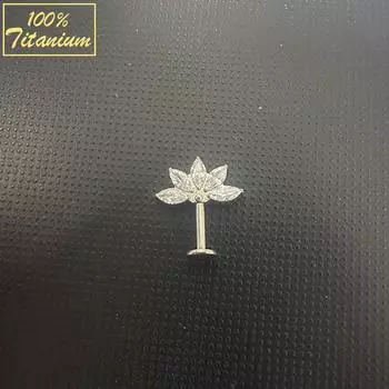 Пирсинг Хеликс Циркон Лошадиный Глаз Штанга для Уха Внутренняя Резьба Плоская Задняя Сторона Кольцо для Губы Трагус Хрящ Мочка Серьга для Женщин Украшение для Тела 16G 1.2x6mm