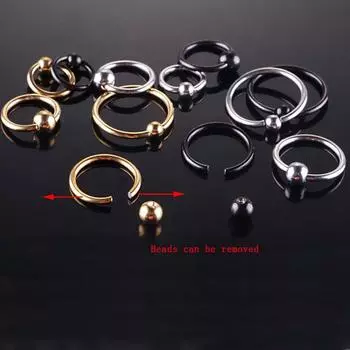 Пирсинг хряща козелка ушной раковины круглые украшения модные аксессуары серьги-кольца серьги-подвески black-6mm