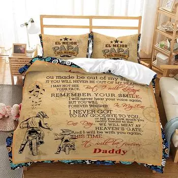 Письма с благодарностью на английском языке King Queen Пододеяльник Выразить любовь к папе и маме Постельное белье Подарок на День отца Полиэстеровый плед Чехол 70x133cm 2pcs