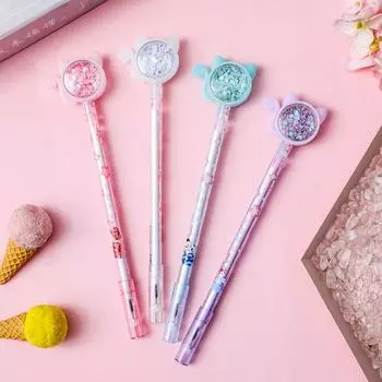 Письменные принадлежности 0,5 мм мультяшная ручка для письма с черными чернилами ручка для подписи многоцветная гелевая ручка с изображением кота розовый