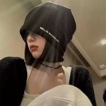 Письмо черная ворсовая шляпа женская осень и зима большая окружность головы показать лицо маленькая сумка голова холодная шляпа Интернет знаменитость роды шляпа прилив M56-58cm хаки