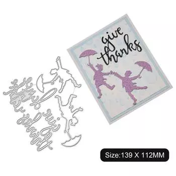 Письмо Дайте Спасибо Рамка Металлический Серебристый Трафарет Тиснение Вырубные Штампы Для DIY Скрапбукинг Бумага Альбом Изготовление Карт серебряный