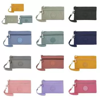 Письмо двухслойный кошелек нейлоновый простой денежный кошелек модный кошелек на молнии для покупок серый