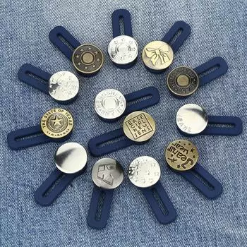 Письмо Одежда Выдвижная пряжка Кнопки Застежка на талии Увеличение талии Джинсы Удлиненная пуговица 2