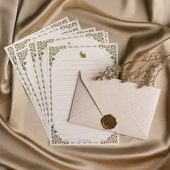 Письмо Refoiner 3 Конверты 10 Бумага для писем 3 Сургучные наклейки Толстые канцелярские принадлежности Антикварный конверт для сообщений Простой Получите День благодарения Желтый 3 белый