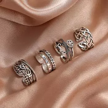 Письмо в стиле панк ретро кольцо открытое кольцо вечеринка концерт мода ювелирный подарок