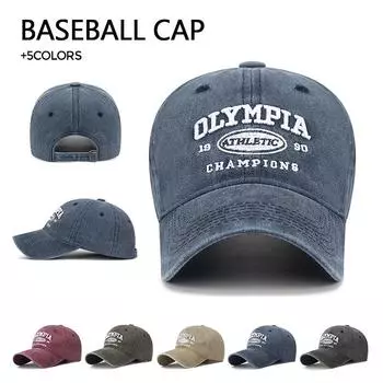 Письмо в стиле ретро с вышивкой для мужчин и женщин, пара, повседневная бейсбольная кепка с изогнутыми полями, утка Билл темно-синий