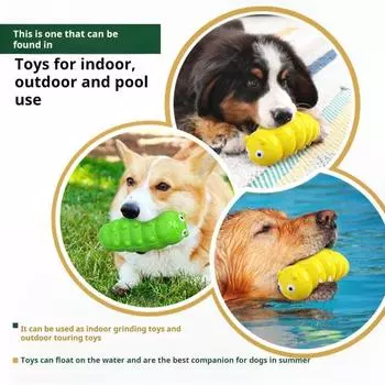 Пищащая игрушка для жевания собак, неразрушимая игрушка для чистки зубов, для агрессивных любителей жевать, уникальная прочная игрушка для собак в форме гусеницы жёлтый