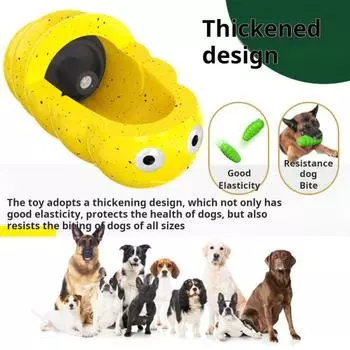 Пищащая игрушка для жевания собак, неразрушимая игрушка для чистки зубов, для агрессивных любителей жевать, уникальная прочная игрушка для собак в форме гусеницы жёлтый