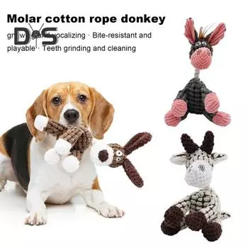 Пищащая плюшевая игрушка для собак Интерактивная мягкая игрушка для животных Мягкая игрушка для собак с пищалкой Неразрушимая игрушка для чистки зубов щенка A