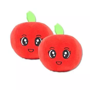 Пищащая плюшевая игрушка для собак, мультяшная милая мягкая игрушка для скрежета зубов, избавляющая от скуки, плюшевая игрушка для домашних животных в виде яблока