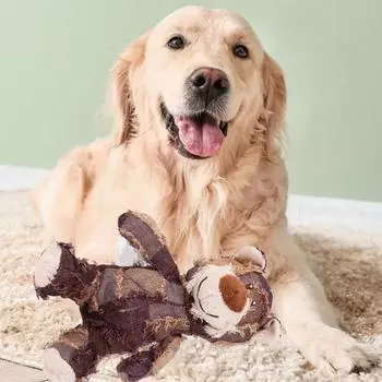 Пищащая плюшевая игрушка-медведь, неразрушимая игрушка-медведь, собака для агрессивных любителей жевать, мягкая интерактивная S синий