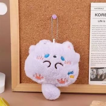 Пищащая плюшевая пухлая кошка кулон мультяшный котенок мягкая кукла брелок автомобильный брелок сумка декор подарок