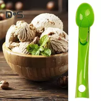 Пищевая антипригарная ложка для мороженого, морозостойкая фруктовая ложка с подвесным отверстием, кухонные принадлежности зелёный