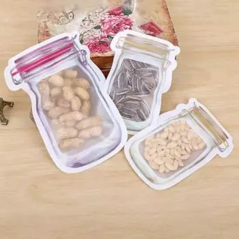 Пищевая банка прозрачная пищевая многоцелевая сумка для хранения орехов закусок печенья для дома L