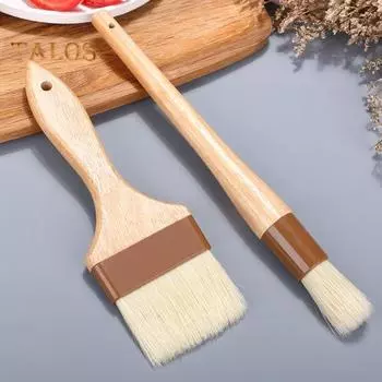 Пищевая деревянная ручка, щетка для барбекю, устойчивая к высоким температурам щетина, равномерное покрытие маслом, устойчивая к потекам щетка для гриля, инструмент для выпечки