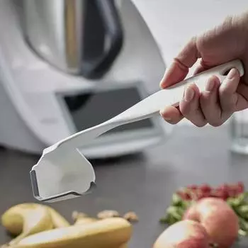 Пищевой эргономичный дизайн с длинной ручкой, скребок для смешивания, вращающаяся плита, кухонный шпатель, кухонный гаджет белый