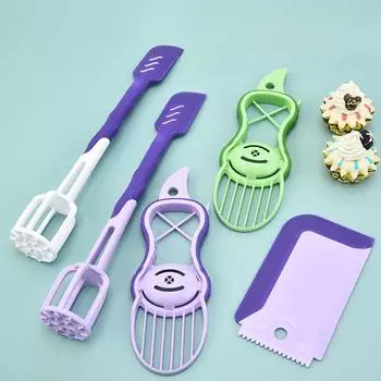 Пищевой кухонный нож для выпечки, три ножа, бытовые гаджеты, скребок, перемешивание, пресс для взбивания яиц, пюре, лопатка для резки Combina