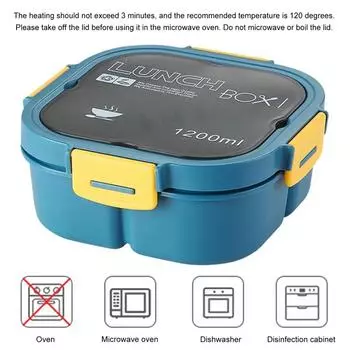 Пищевой ланч-бокс с замком, студенческий бенто-бокс, высокая вместимость, термостойкий детский пищевой контейнер для хранения обедов
