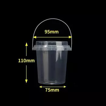 Пищевой пластик Утолщенное ведро Маленький зажим Ведро для хранения канцелярских товаров Ведро для выноса молочного чая и солений с крышкой Хранение