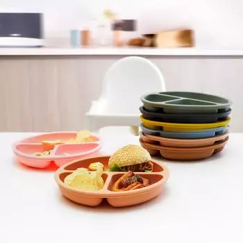 Пищевой силикон для кормления детей, водонепроницаемая мультяшная посуда, аксессуары для обучения еде для детей, детские принадлежности