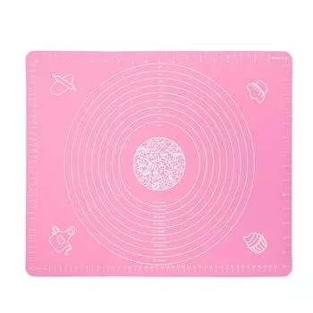 Пищевой силиконовый коврик для помадки, коврик для замеса теста, коврик для раскатки теста со шкалой, программное обеспечение, разделочная доска, стол, инструмент One Size розовый