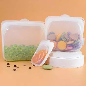 Пищевой силиконовый пакет для консервации, антисерийный герметичный пакет для холодильника, пакет для порционирования вареной пищи S+M+L чёрный