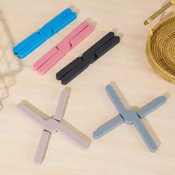 Пищевой силиконовый складной изоляционный коврик для стола Коврик для поддона Коврик для тарелки 20*8CM серый