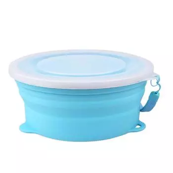 Пищевой силиконовый складной ланч-бокс, круглая складная миска, силиконовая чаша для путешествий на открытом воздухе, креативные деловые подарки 800ML красный