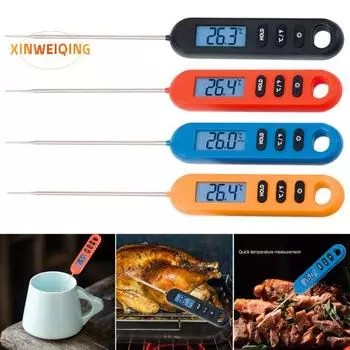 Пищевой термометр, чувствительный ЖК-дисплей, водонепроницаемый дисплей, высокая точность мгновенного считывания, электронный цифровой термометр для мяса и молока для барбекю, кухонные гаджеты синий