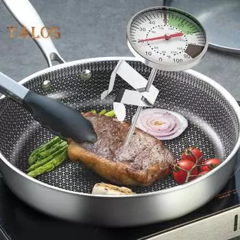 Пищевой термометр с мгновенным считыванием показаний, термометр из нержавеющей стали, термометр для жарки во фритюре для духовки-гриля белый