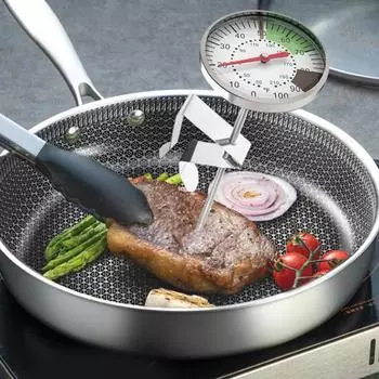 Пищевой термометр с мгновенным считыванием показаний, термометр из нержавеющей стали, высокотемпературный пищевой зонд для жарки во фритюре