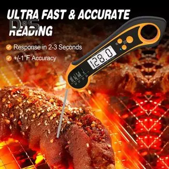 Пищевой термометр широкого применения с подсветкой, цифровой термометр для мяса, безопасный для приготовления пищи красный