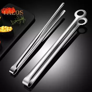 Пищевые щипцы из нержавеющей стали, многофункциональный зажим для еды, легко чистится, прочная ручка для приготовления пищи на гриле, сервировки
