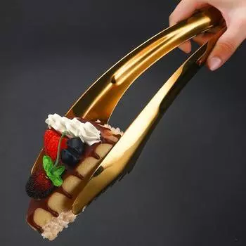 Пищевые щипцы из нержавеющей стали, сервировочные щипцы, нескользящая ручка, зажим для еды, термостойкие щипцы для приготовления пищи для домашней вечеринки серебряный