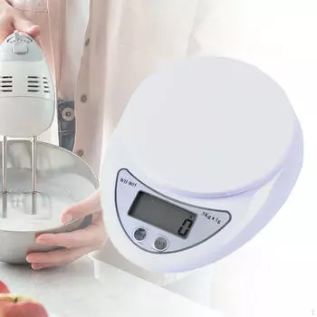 Пищевые весы, пищевые весы для кофе, 5 кг/11 фунтов, карманная маленькая круглая тарелка, цифровые кухонные весы для мяса