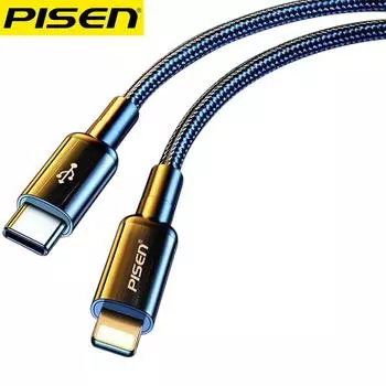 Pisen 20 Вт кабель для передачи данных Pd зарядный кабель для быстрой зарядки подходит для Apple Iphone12 12pro Xr X Xsmax 8plus 11 Ipad8 чёрный