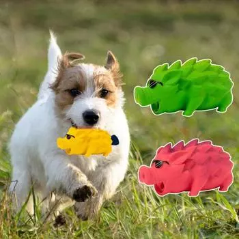 Писклявая игрушка для домашних животных, мягкая мультяшная свинья, удобная креативная игрушка в форме щенка для собак, молярная игрушка с зубами для домашних животных розы красного